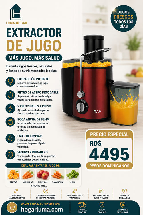 Extractor y Exprimidor Eléctrico De Frutas Para Jugo