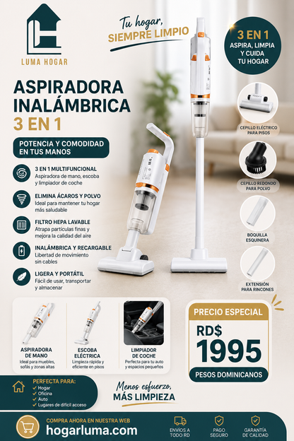 ASPIRADORA INALAMBRICA 3 EN 1
