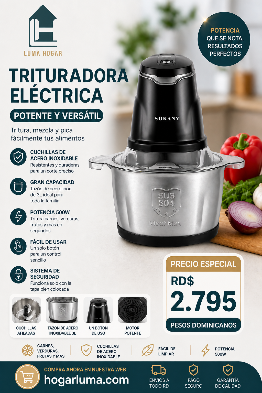 Triturador de Alimentos (Sokani SK-7020)