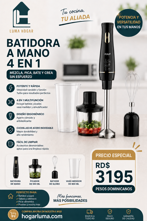 Batidora De Mano Multiuso 4 en 1