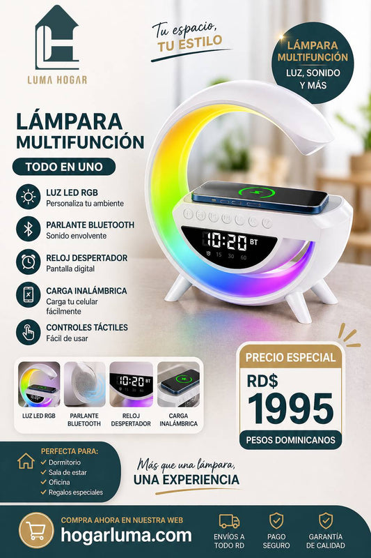 LAMPARA ATMOSFERICA TIPO G LUZ GALAXIA / CON CARGADOR Y BOCINA