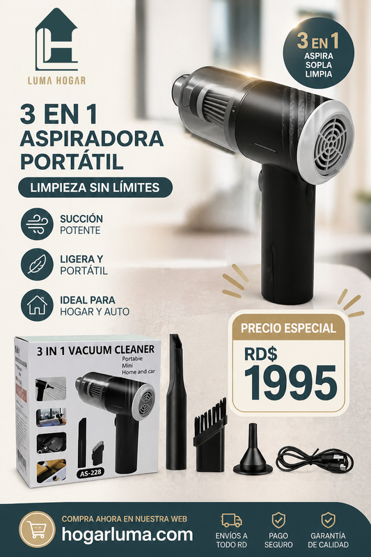 ASPIRADORA PORTATIL 3 EN 1 (AS-228)